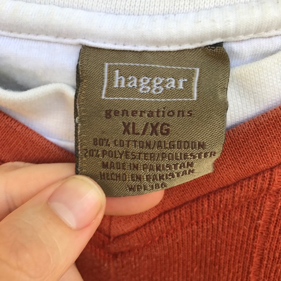 Mens top burnt orange sweater XL haggar fall shirt - Picture 6 of 7